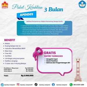 paket 3 bulan apdides (aplikasi perkantoran + digital marketing + desain grafis)